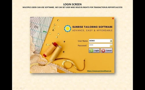 Sunrise Tailoring Software login
